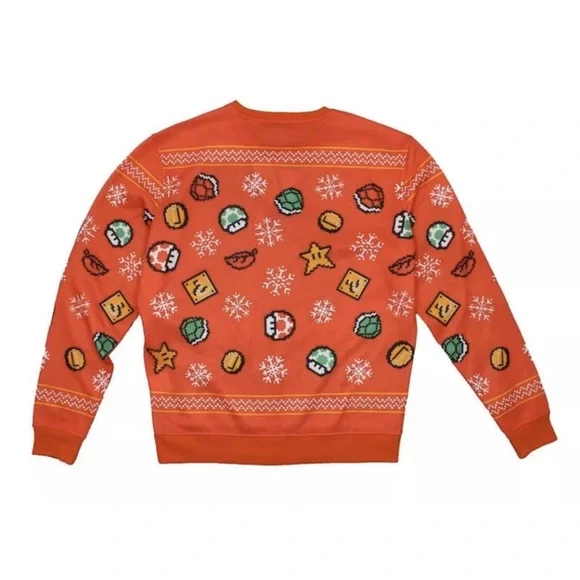 Nintendo Super Mario Christmas Unisex Knit Sweater sz L - Picture 3 of 6